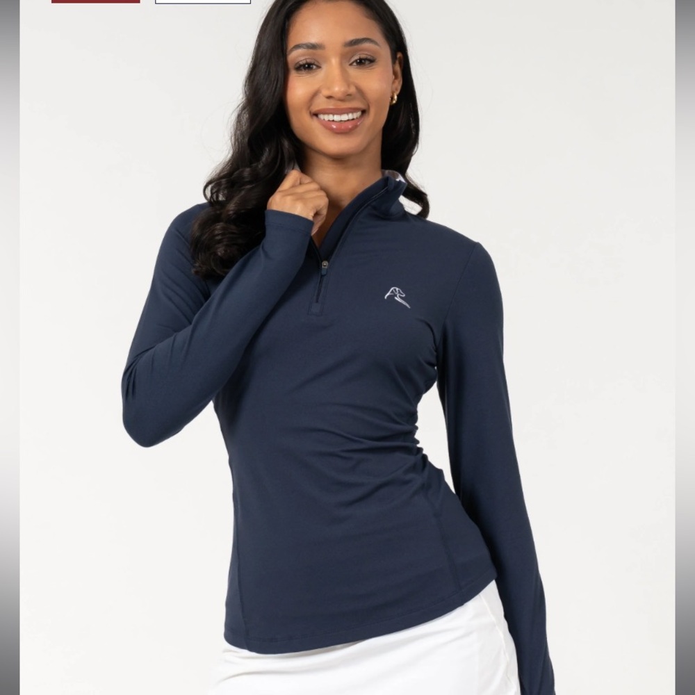 NWT RHOBACK Women’s Performance Q-Zip, Blue, Size L